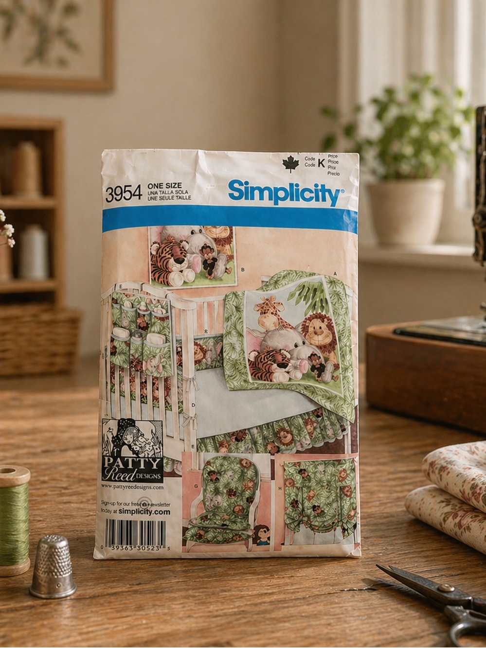 Simplicity Baby Bedding Pattern - Green Jungle Animal Set